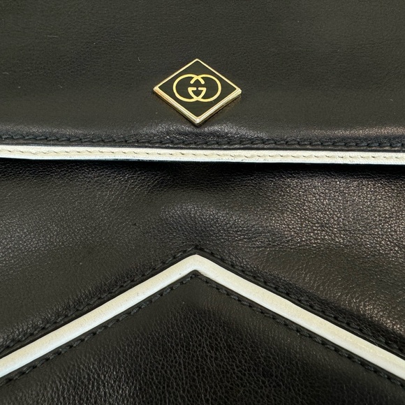 GUCCI Authentic Vintage Black Leather Clutch, Crossbody, Shoulder Bag. - Picture 4 of 13